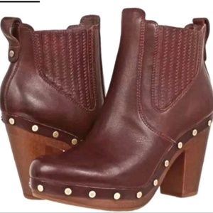 Never worn Cranberry/Brown Ugg Studded Angle Boots